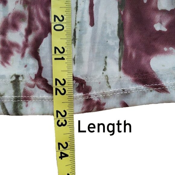 Y2K Mesh Fairygrunge Abstract Floral Camouflage Long sleeve Top M - Picture 14 of 16